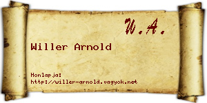 Willer Arnold névjegykártya